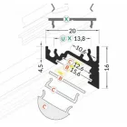 StrongLumio LED profil Corner 10 fekete alu 4050mm