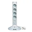 LEGRAND Többfunkciós hosszabbító USB töltővel,4 x dugaszoló aljzat,3 x USB,fehér