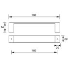 TULIP fogantyú Sosa 160 csiszolt nikkel + csavarok
