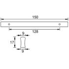 TULIP fogantyú Jakoto 128 matt  króm + csavarok