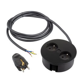   BACHMANN 931.152 Twist, 2 x elektronikus dugaszoló aljzat fekete matt