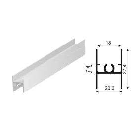   SEVROLL 04932 összekötő profil Simple/Blue H28 3m (RL:18mm) fényes fehér