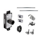 K-LEHMANN Komplett háromutas zár, fekete 700 1200 mm, nikkel tartozékok