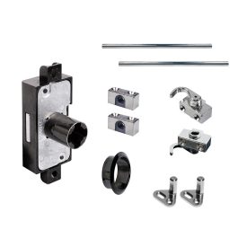   K-LEHMANN Komplett háromutas zár, fekete 750 1000 mm, nikkel tartozékok