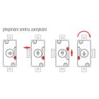 K-LEHMANN Komplett háromutas zár, fekete 700 1200 mm, nikkel tartozékok