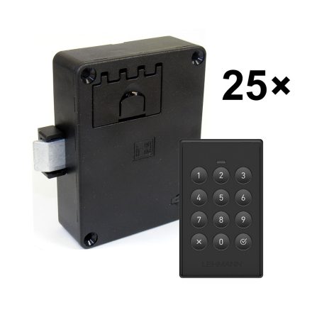 LEHMANN Elektromos zár billentyűzettel M410 TA3 fekete - ipari csomagolás(25db)