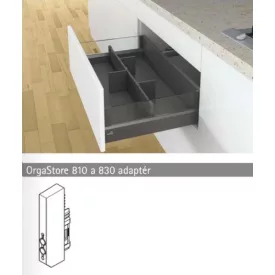   HETTICH 9230268 OrgaStore 810/830 osztó profil tartó antracit