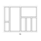 Evőeszköztartó SKY 500/70 (622 x 474 mm) fehér