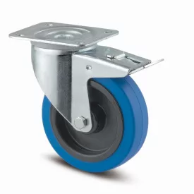   TENTE forgó kerék 3477 lágyított futófelület, ,átmérő 100 mm,fékkel, kék