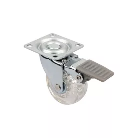   StrongCastors Kerék TOP-E, átm. 50 mm, átlátszó, fékkel