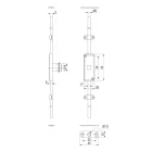 K-StrongLocks tolórudas zár cserélhető betéthez,1000 és 1200 mm rudakkal,jobbas