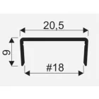 SEVROLL 05292  "U" profil rétegelt lemezhez 18mm 3m fényes fekete