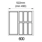 K-StrongBox H86/500mm szürke + Evőeszköztartó Classico ezüst-szürke 60 (504 x 47
