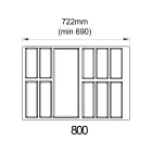 K-StrongBox H86/500mm szürke + Evőeszköztartó Classico ezüst-szürke 80 (704 x 47