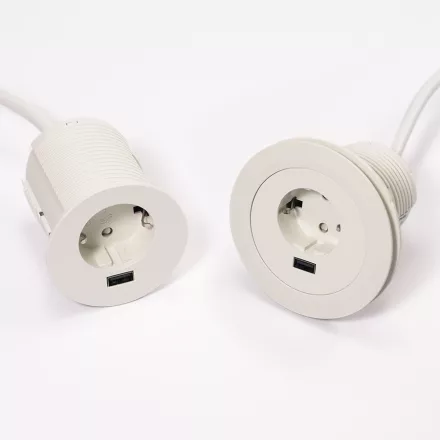 VersaTag 1x 230V, 1x USB-A, fehér, Schuko