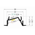 StrongLumio LED profil Diagonal 14, fekete, 3m