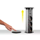 StrongPower elektromos konnektor, 3x 230V, USB A+C,vezetéknélüli töltő,ezüst,SCH
