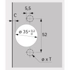 HETTICH 9289595 Veosys závěs vložený nerez vrut TH52x5,5 SiSy