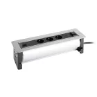 VersaTurn 3x 230V, 1x USB A/C 5V, nemesacél felület