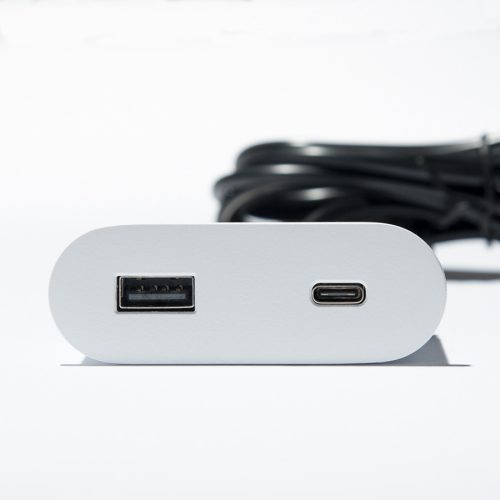 VersaPick, 2x USB A/C, ovális, fehér matt RAL 9003, spiáter