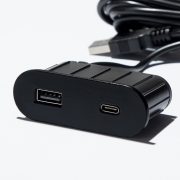 VersaPick, 2x USB A/C, ovális, fekete matt, spiáter