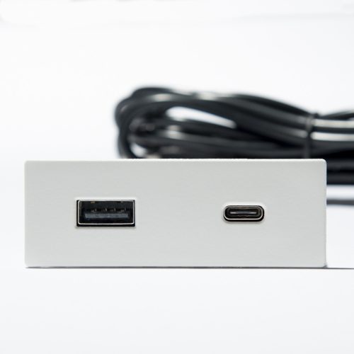 VersaPick, 2x USB A/C, téglalap, fehér matt RAL 9003, spiáter