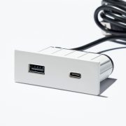 VersaPick, 2x USB A/C, téglalap, fehér matt RAL 9003, spiáter