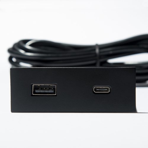 VersaPick, 2x USB A/C, téglalap, fekete matt, spiáter