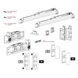   TERNO Diva Fluid  vasalat szett fa ajtóra, csillapítással 30-80kg, ezüst/fekete