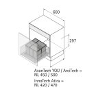 HETTICH 9220394 Bin.it Prime KB600/NL420-500/11L+26L