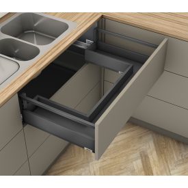   K-BLUM Merivobox E korlát 450 mm/40 kg, Orion szürke, csavar, mosogató