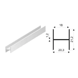   SEVROLL 05746 összekötő profil Simple/Blue H21 3m (RL:18mm) fekete matt