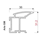 SEVROLL 05789 Arte GM  fogantyú profil 18mm 2,7m oliva