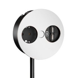   BACHMANN 931.231 Twist, 1x 230V + 1x USB- A/A, bílá matná (RAL 9010), SCHUKO