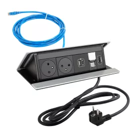   LEGRAND PopUp, 2x230V, 1x USB A/C, 1x RJ45, 1x HDMI, eloxált alumínium