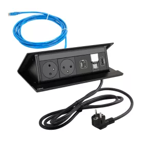  LEGRAND PopUp, 2x230V, 1x USB A/C, 1x RJ45, 1x HDMI, fekete mat