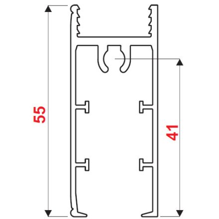 SEVROLL 05800 GM 18 alsó takaró profil 3m 18mm ezüst