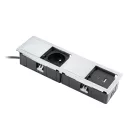 VersaHit Mono combi 1x230V, 1x USB A/C töltő, csiszolt alumínium