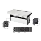 VersaFlap Mono 2.0, 2x 230V, 2x RJ45, 1x USB A/C, eloxált alumínium