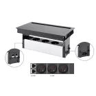 VersaFlap Mono 2.0, 3x 230V, 2x RJ45, fekete matt