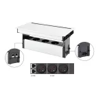 VersaFlap Mono 2.0, 3x 230V, 2x RJ45, fehér matt