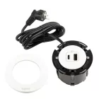 LEGRAND Disq60 1x USB A/C töltő, fehér + 2m tápkábel