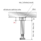 Příruba pro opěrnou nohu postelového středového nosníku +25mm