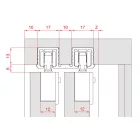TERNO Living Top dupla felső vezetés 2172/A elox ezüst 2m 15kg