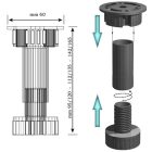 StrongLegs állítható bútorláb AP001, 120Rmm