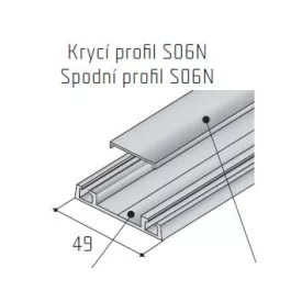 S-S06N alsó vezető profil 2m ezüst