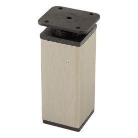   StrongLegs bútor láb FA009, 100Rmm, nemesacél imitáció/fekete műanyag