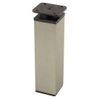 StrongLegs bútor láb FA009, 150Rmm, nemesacél imitáció/fekete műanyag