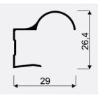SEVROLL  00639 Tytan fogantyú profil 18mm 2,7m ezüst