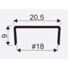 SEVROLL 00031  "U" profil rétegelt lemezhez 18mm 3m ezüst